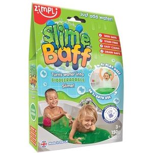 Zimpli Kids Baff verandert water op magische wijze in dik, kleurrijk slijm, badspeelgoed, groen, 150 g (1 stuk)