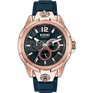 Versus Versace Runyon Herenhorloge, 44 mm, roségoud/blauw, riem, Roségoud/blauw, riem