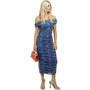 Little Mistress Floral Mesh Midi Bcon cocktailjurk voor dames, Meerkleurig