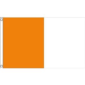 AZ FLAG Vlag oranje en wit, 90 x 60 cm, oranje en wit, 60 x 90 cm