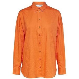 SELECTED FEMME Slflina-sanni Ls Noos T-shirt voor dames, oranje, 38, Oranje