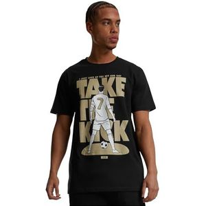 Merchcode Footballs Coming Home Take The Kick Tee T-shirt pour homme Coupe droite 100% coton Taille L, Noir, L