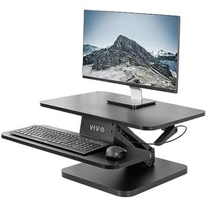 VIVO DESK-V001G compacte 63,5 cm in hoogte verstelbare sta-bureau-converter, compact zit-sta werkstation voor tafelscherm