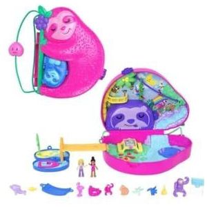 Polly Pocket HRD40 2-in-1 set met 12 accessoires, waaronder 8 dieren en 2 minifiguren, reisspeelgoed, kinderspeelgoed, vanaf 4 jaar