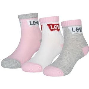 Levi's Kids Batwing Mid Cut 3Pk jongenssokken, 2 jaar, roze