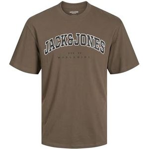 JACK & JONES Jjecaleb Varsity Tee Ss O-hals Noos T-shirt voor heren, Khaki (stad)