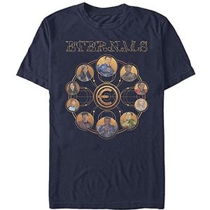 Marvel The Eternals Unisex T-shirt met korte mouwen, goud, marineblauw, M, marineblauw