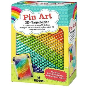 moses. 3D-nagelbord, regenboog, pin-art, nagelplank voor kinderen in regenboogkleuren, retrospel met kunststof nagels, met flitssjablonen en ster voor 3D-sculpturen