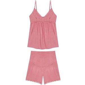 women'secret Pyjama court « maternité » rose côtelé pour femme, rose, XL