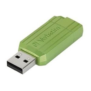 Verbatim PinStripe USB-stick, 16 GB, USB 2.0, geheugenstick, USB, voor laptop, ultrabook tv, autoradio, Stick USB 2.0, USB-stick met drukmechanisme, eucalyptusgroen