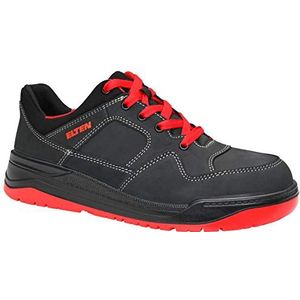 ELTEN MAVERICK veiligheidsschoenen voor heren, zwart/rood, low ESD S3, sportief, lichte sneakers, zwart/rood, stalen neus, maat 46