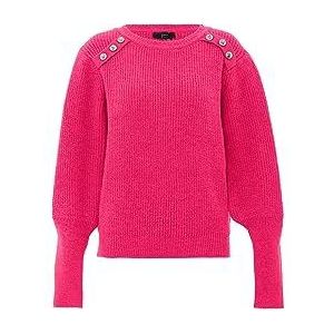 faina Vrouwen Vrouwen Mode Schouder Knopen Acryl Roze Maat M/L Trui Sweater, M, Roze, M, Roze