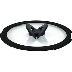 Tefal Ingenio Glazen deksel 18 cm, ruimtebesparende opslag, inklapbare handgreep, sneller koken, compatibel met Ingenio, vaatwasmachinebestendig, hoogwaardig koken L9846202, transparant/zwart