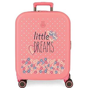 Enso Little Dreams Cabinekoffer, roze, 40 x 55 x 20 cm, hard, ABS, geïntegreerde TSA-sluiting, 37 l, 3,22 kg, 4 dubbele wielen, handbagage, roze, maat única, cabinekoffer, Roze, Cabinekoffer
