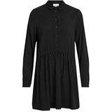 Vila dames mini-jurk met knoopsluiting voor, zwart, 38, zwart.