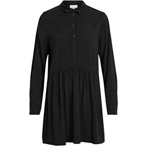 Vila dames mini-jurk met knoopsluiting voor, zwart, 38, zwart.