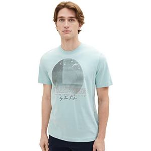 TOM TAILOR Heren T-shirt, 30463 - Dusty Mint Blue, M, 10668-kapitein van de blauwe lucht