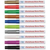 Baker Ross FE832 Decoratieve viltstiften voor kinderen, veelzijdig inzetbaar, kerstkleuren, 10 stuks, viltstift, viltstift, creatieve vrije tijd voor kinderen