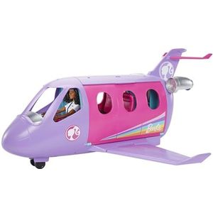 Barbie HCD49 Pilotenpoppenset met privéjet, realistische details, stickers inbegrepen voor personalisatie, reisthema, meer dan 15 accessoires, puppy's, kinderspeelgoed, vanaf 3 jaar