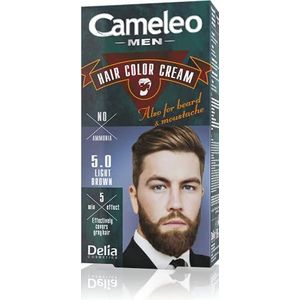 Cameleo Voor mannen, permanente haarverf, lichtbruin voor haar, baard en snor, kleureffect in 5 minuten, bedekt grijs haar, zonder ammoniak, 30 ml