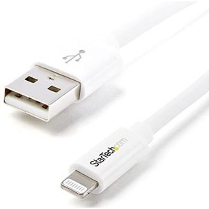 StarTech.com Apple Lightning-naar-USB-kabel 1 m voor iPhone, iPod, iPad, Lightning-synchronisatiekabel, wit (USBLT1MW)