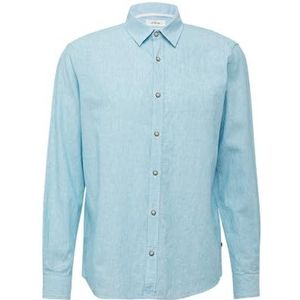 s.Oliver Coupe droite : chemise rayée avec col Kent, Turquoise pastel, XL