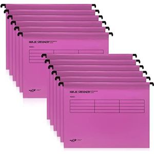 weegoo DGJF Hangmappen A4 met register en kaartsleuven, 12 stuks voor thuis, school en kantoor (roze)