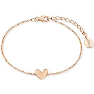 s.Oliver Armband Dames Arm juwelen, 16+3 cm, Rosé, Hart, Geleverd in een juwelen geschenkverpakking, 2019872
