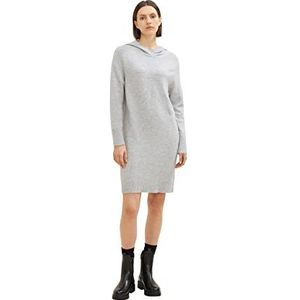 TOM TAILOR Dames gebreide jurk met capuchon, 30282 - Concrete Grey Melange