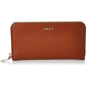 DKNY Bryant Lederen portemonnee 19 cm karamel grote ritssluiting