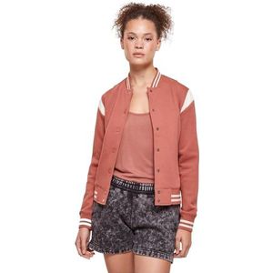 Urban Classics Inset College Trainingsjack voor dames, Terracotta/wit zand