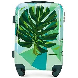 WITTCHEN Young Collection ABS-koffer met polycarbonaat coating en telescopische handgreep, Groen en blauw, Handbagage