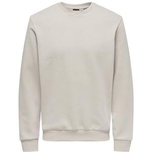 ONLY & SONS Effen sweatshirt voor heren, Zilverkleurige binnenvoering