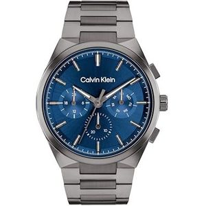 Calvin Klein Analoog kwartshorloge voor heren, moderne mesh-collectie, met lederen of roestvrijstalen mesh-armband, blauw, minimalistisch, Blauw, Minimalist