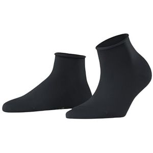 FALKE Dames Cotton Touch korte sokken, ademend, duurzaam, dun, effen, glanzend, elegant, platte teennaad, voor dagelijks gebruik, 1 paar, Grijs (Graphite 3146) - Milieuvriendelijk