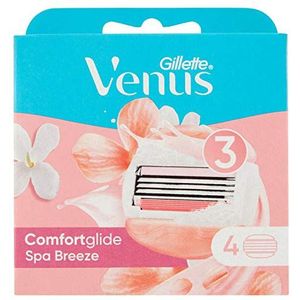 Venus Comfortglide Breeze, scheermessen voor dames, Spa Breeze, zachte scheerbeurt, 4 navulmesjes, OFFICIEL