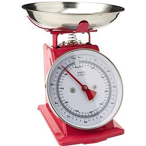 Premier Housewares 807083 keukenweegschaal retro met roestvrijstalen schaal 5 kg keukenweegschaal keukenweegschaal kom hot pink 26x22x21