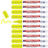 edding 4095 vloeibare krijtmarker – fluorescerend geel – 10 vloeibare krijtstiften – 2-3 mm – uitwisbare krijtviltstift om op ruiten en glas te schrijven – leisteen krijt viltstift in ondoorzichtige