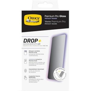OtterBox Displaybeschermfolie - Premium Pro Privacy Glass voor iPhone 15 Pro, gehard glas, superieure krasbescherming, bestand tegen vallen tot 1,8 m, antimicrobiële bescherming