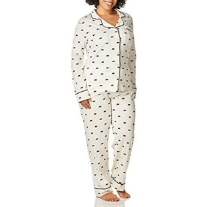 Hatley Pyjamaset met lange mouwen voor dames, wit (Black Bear 100)