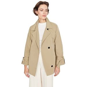 TRENDYOL Trenchcoat voor dames, licht kaki, 40, Licht kaki