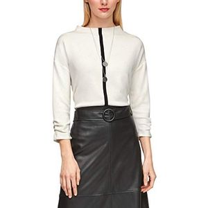 s.Oliver BLACK LABEL Jersey shirt voor dames met contrasterende strepen, Zacht wit.