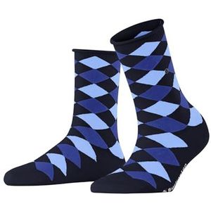 Burlington Sandy W Sso 1 paar katoenen sokken met patroon, korte damessokken (1 stuk), marineblauw 6120
