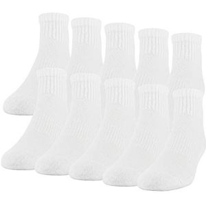 Gildan Men's Active Cotton Ankle Socks, 10-Pairs, White, Shoe Size: 6-12