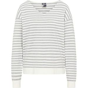 VANNE Pull en tricot pour femme, Blanc laine et gris mélangé, XS-S