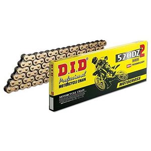 D.I.D Ketting 520Dz2 (goud en zwart) 120 schakels met clip-afdichting (RJ)