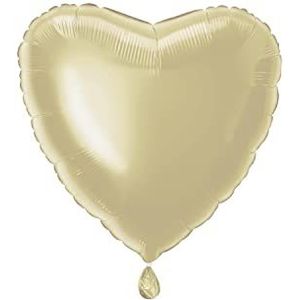 Massieve gouden hartvormige folieballon (45 cm) - leuke romantische decoratie voor liefdesfeest