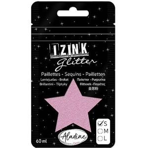 Aladine - Izink Glitter Pailettes pastelroze 60 ml - Decoratieve glitter glitter - hersluitbare zak - decoratieve pailletten voor carterie decoratie verjaardag Kerstmis feesten - 80952