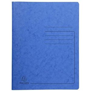 Exacompta 240222E Etui voor geperforeerde documenten van glanzend karton, 355g/m2, voor A4-documenten, blauw