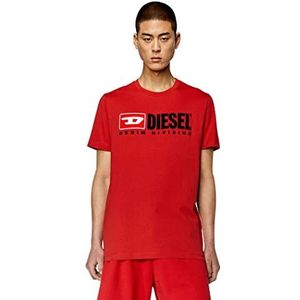 Diesel T-diegor-DIV T-shirt voor heren, rode band, XXL, Rood lint